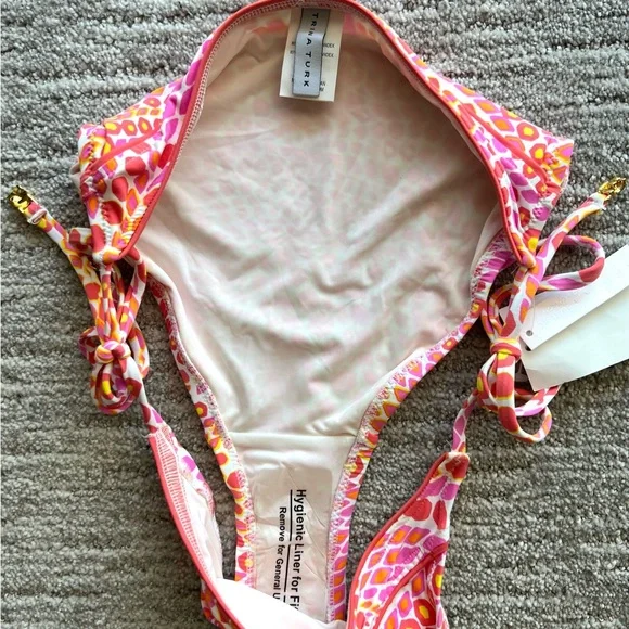Trina Turk, white pink and orange bikini size 10 - Picture 2 of 3